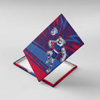 Western Bulldogs Australian Football Canvas Wall Art Tough Bulldog Mascot Art With Indigenous Pattern Art