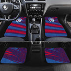 Western Bulldogs Australian Football Car Mats Tough Bulldog Mascot Art With Indigenous Pattern Art