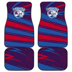 Western Bulldogs Australian Football Car Mats Tough Bulldog Mascot Art With Indigenous Pattern Art