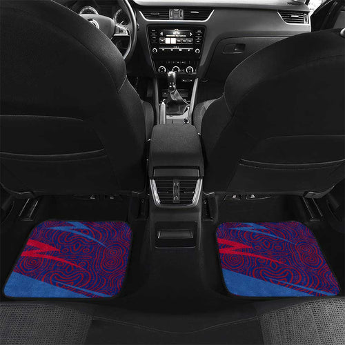 Western Bulldogs Australian Football Car Mats Tough Bulldog Mascot Art With Indigenous Pattern Art