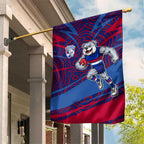 Western Bulldogs Australian Football Garden Flag Tough Bulldog Mascot Art With Indigenous Pattern Art
