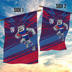 Western Bulldogs Australian Football Garden Flag Tough Bulldog Mascot Art With Indigenous Pattern Art