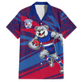 Western Bulldogs Australian Football Hawaiian Shirt Tough Bulldog Mascot Art With Indigenous Pattern Art