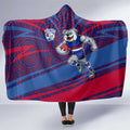 Western Bulldogs Australian Football Hooded Blanket Tough Bulldog Mascot Art With Indigenous Pattern Art