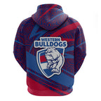 Western Bulldogs Australian Football Hoodie Tough Bulldog Mascot Art With Indigenous Pattern Art
