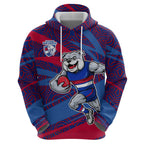 Western Bulldogs Australian Football Hoodie Tough Bulldog Mascot Art With Indigenous Pattern Art