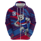 Western Bulldogs Australian Football Hoodie Tough Bulldog Mascot Art With Indigenous Pattern Art