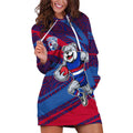 Western Bulldogs Australian Football Hoodie Dress Tough Bulldog Mascot Art With Indigenous Pattern Art
