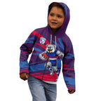 Western Bulldogs Australian Football Kid Hoodie Tough Bulldog Mascot Art With Indigenous Pattern Art