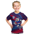 Western Bulldogs Australian Football Kid T Shirt Tough Bulldog Mascot Art With Indigenous Pattern Art