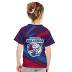 Western Bulldogs Australian Football Kid T Shirt Tough Bulldog Mascot Art With Indigenous Pattern Art
