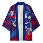 Western Bulldogs Australian Football Kimono Tough Bulldog Mascot Art With Indigenous Pattern Art