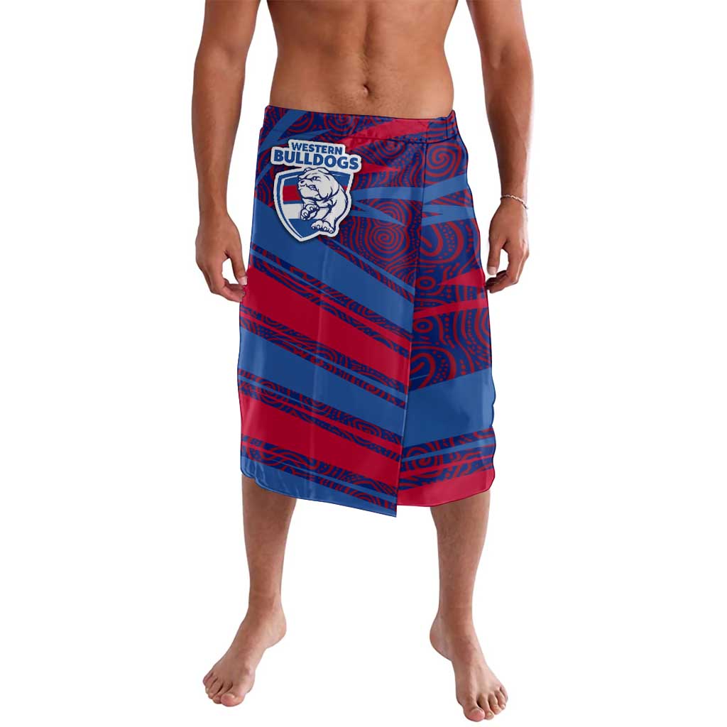 Western Bulldogs Australian Football Lavalava Tough Bulldog Mascot Art With Indigenous Pattern Art