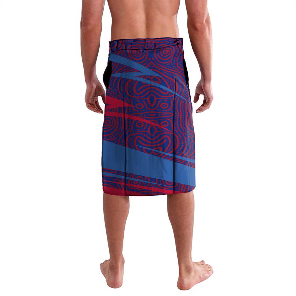 Western Bulldogs Australian Football Lavalava Tough Bulldog Mascot Art With Indigenous Pattern Art