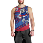 Western Bulldogs Australian Football Men Tank Top Tough Bulldog Mascot Art With Indigenous Pattern Art