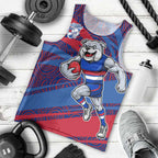 Western Bulldogs Australian Football Men Tank Top Tough Bulldog Mascot Art With Indigenous Pattern Art