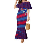 Western Bulldogs Australian Football Mermaid Dress Tough Bulldog Mascot Art With Indigenous Pattern Art