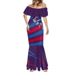 Western Bulldogs Australian Football Mermaid Dress Tough Bulldog Mascot Art With Indigenous Pattern Art
