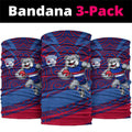 Western Bulldogs Australian Football Neck Gaiter Tough Bulldog Mascot Art With Indigenous Pattern Art