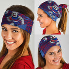 Western Bulldogs Australian Football Neck Gaiter Tough Bulldog Mascot Art With Indigenous Pattern Art