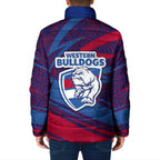 Western Bulldogs Australian Football Padded Jacket Tough Bulldog Mascot Art With Indigenous Pattern Art