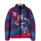 Western Bulldogs Australian Football Padded Jacket Tough Bulldog Mascot Art With Indigenous Pattern Art