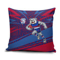 Western Bulldogs Australian Football Pillow Cover Tough Bulldog Mascot Art With Indigenous Pattern Art