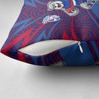 Western Bulldogs Australian Football Pillow Cover Tough Bulldog Mascot Art With Indigenous Pattern Art