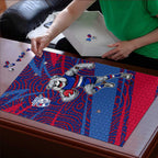 Western Bulldogs Australian Football Puzzle Tough Bulldog Mascot Art With Indigenous Pattern Art