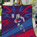 Western Bulldogs Australian Football Quilt Tough Bulldog Mascot Art With Indigenous Pattern Art