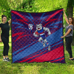 Western Bulldogs Australian Football Quilt Tough Bulldog Mascot Art With Indigenous Pattern Art