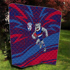 Western Bulldogs Australian Football Quilt Tough Bulldog Mascot Art With Indigenous Pattern Art