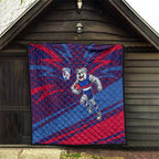 Western Bulldogs Australian Football Quilt Tough Bulldog Mascot Art With Indigenous Pattern Art