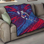 Western Bulldogs Australian Football Quilt Tough Bulldog Mascot Art With Indigenous Pattern Art