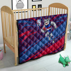 Western Bulldogs Australian Football Quilt Tough Bulldog Mascot Art With Indigenous Pattern Art