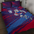 Western Bulldogs Australian Football Quilt Bed Set Tough Bulldog Mascot Art With Indigenous Pattern Art