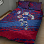 Western Bulldogs Australian Football Quilt Bed Set Tough Bulldog Mascot Art With Indigenous Pattern Art