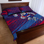 Western Bulldogs Australian Football Quilt Bed Set Tough Bulldog Mascot Art With Indigenous Pattern Art