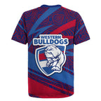 Western Bulldogs Australian Football Rugby Jersey Tough Bulldog Mascot Art With Indigenous Pattern Art