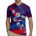 Western Bulldogs Australian Football Rugby Jersey Tough Bulldog Mascot Art With Indigenous Pattern Art