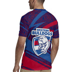 Western Bulldogs Australian Football Rugby Jersey Tough Bulldog Mascot Art With Indigenous Pattern Art