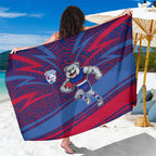 Western Bulldogs Australian Football Sarong Tough Bulldog Mascot Art With Indigenous Pattern Art