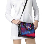 Western Bulldogs Australian Football Shoulder Handbag Tough Bulldog Mascot Art With Indigenous Pattern Art