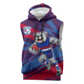 Western Bulldogs Australian Football Sleeveless Hoodie Tough Bulldog Mascot Art With Indigenous Pattern Art