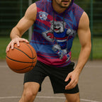 Western Bulldogs Australian Football Sleeveless Hoodie Tough Bulldog Mascot Art With Indigenous Pattern Art