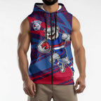Western Bulldogs Australian Football Sleeveless Zip Hoodie Tough Bulldog Mascot Art With Indigenous Pattern Art