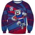 Western Bulldogs Australian Football Sweatshirt Tough Bulldog Mascot Art With Indigenous Pattern Art