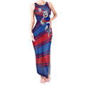 Western Bulldogs Australian Football Tank Maxi Dress Tough Bulldog Mascot Art With Indigenous Pattern Art