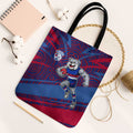 Western Bulldogs Australian Football Tote Bag Tough Bulldog Mascot Art With Indigenous Pattern Art