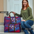 Western Bulldogs Australian Football Travel Bag Tough Bulldog Mascot Art With Indigenous Pattern Art